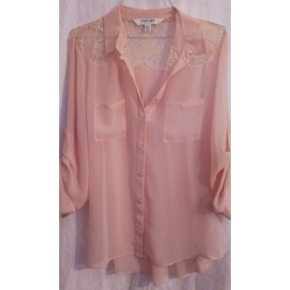 Peach chiffon blouses